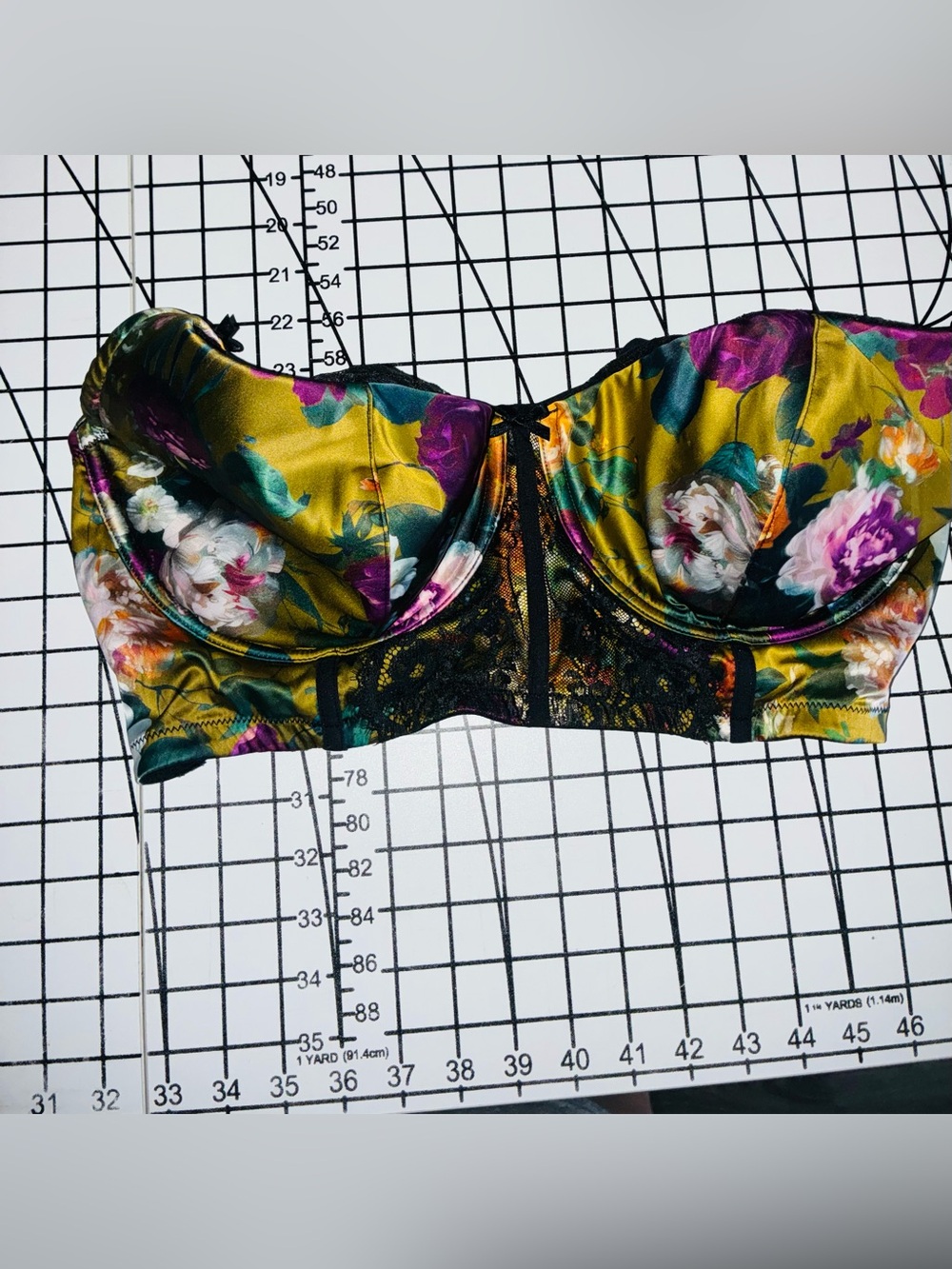Stretch Satin French Balconette Longline Bra Size 42DDD - Picture 2 of 10